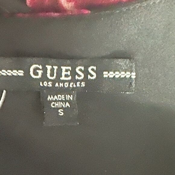 Guess Wide Long Sleeve V Neck Floral Mini Dresd - Picture 6 of 7